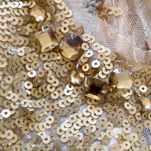 Elegant Gold Sequins Mesh Tank top - Picture 11 of 16
